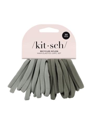 Kitsch Recycled Nylon Hair Ties - Pack of 20 | No Damage Elastics for Thick & Thin Hair | Hair Accessories for Girls - Buy Online on GoSupps.com