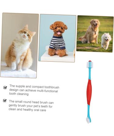 Angoily 2pcs Convenient Double-headed Bristles Pet Double-head Brush for Small Cleaning Soft-bristles Tooth - Buy Online on GoSupps.com