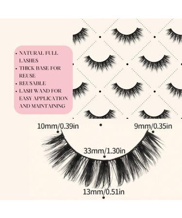 False Eyelashes with Comb Wispy Cat Style Lash Reusable Black 1 Pair Natural Wispy Lashes Flared Eyelashes Soft Fluffy Lashes Russian Strip Lashes Faux Mink Lashes - Buy Online on GoSupps.com