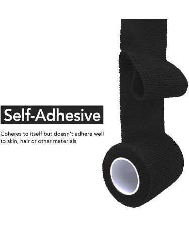 Risen Cohesive Bandage 2x5 Yards 6 Rolls - Self Adherent Wrap for Ankle Sprains & Swelling - Flexible & Breathable First Aid Tape in Black - Buy Online on GoSupps.com