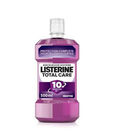 Listerine Bain de Bouche Quotidien Total Care (bouteille de 500 ml) Soin bucco-dentaire protection mail 10 b n fices en 1 Haleine fra che durable 500 ml (Lot de 1)