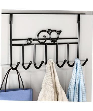 PRETYZOOM College Essentials 7 Door Hook s Woodsy Decor Hangers for Clothes Towel Hook Iron Hook Shelf Hanging Office 42X22CM Black - Buy Online on GoSupps.com