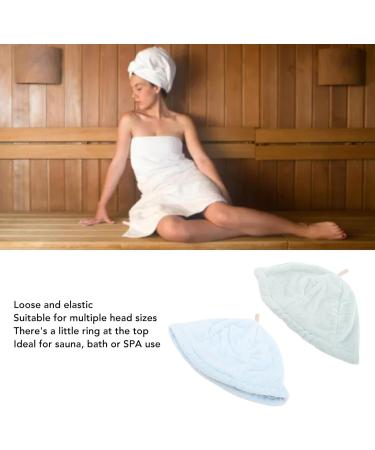 Coral Fleece Sauna Cap for Men Women Highly Absorbent Elastic Hair Drying Cap Hanging Ring Ideal for Sauna or Bathing - Buy Online on GoSupps.com