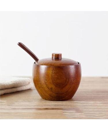 WALFREW MSG Retro Seasoning Wooden Jar Kitchen Kitchen Kitchen Jar Shaker Salt Living Room with Lid MSG Sugar Seasoning Box Spice Bottle (1 Piece) - Buy Online on GoSupps.com