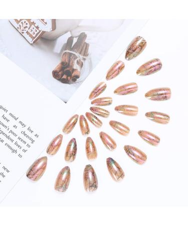 Brishow Yellow Short Artificial Nails | 24-Piece Ballerina Acrylic Press-On Fake Nails for Women & Girls - Buy Online on GoSupps.com