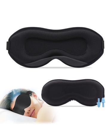 Eye Mask for Sleeping 100% Blackout 3D Sleeping Mask Eye Mask for Eyelash Extensions Adjustable Eyelash Protector Sleep Mask Breathable Comfortable for Women Men Travel Naps Breaks Yoga