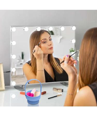 Makeup Brush Cleaner Bowl Brush Cleaning Bowl Cosmetic Brush Cleaning Basin Makeup Brush Washing Bowl Brush Scrubber Bowl Makeup Brush Rinse Bowl Brush Cleansing Bowl Makeup Brush Spa Blue - Buy Online on GoSupps.com