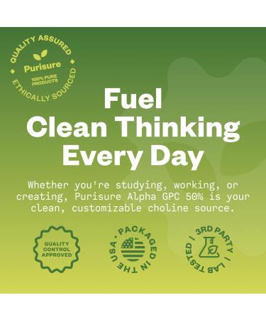 Purisure Alpha GPC Powder, 25 g, Pure Alpha GPC Choline Supplement for Brain and Focus, CDP Choline Supplements for Memory Performance & Concentration, No Fillers, Non-GMO, Offers 42 Servings 0.88 Ounce (Pack of 1) - Buy Online on GoSupps.com