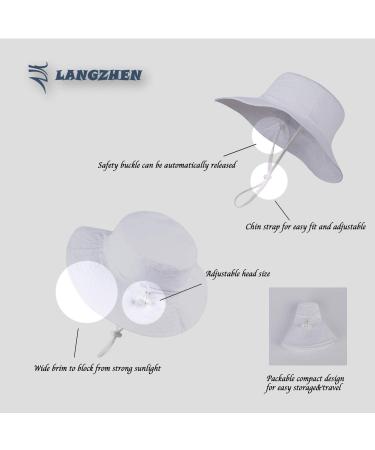 LANGZHEN Baby Girls Wide Brim Sun Protection Hat | Adjustable Toddler Kids Summer Play Hat with Chin Strap - White (6-12 Months) - Buy Online on GoSupps.com