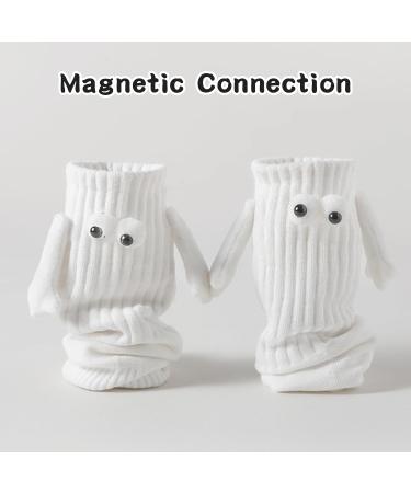 RudmaQ Couple Holding Hands Mid-Tube Socks - Magnetic 3D Doll Design for Friends, Sisters, Lovers in Black - Buy Online on GoSupps.com