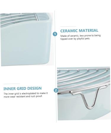 ORFOFE Small Pet Ceramic Toilet Anti-Fall Bunny Hamster Litter Pan Chinchilla Potty Tray Pet Potty Ceramics 24x18.5cm Sky-blue - Buy Online on GoSupps.com