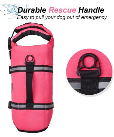 Vivaglory Ripstop Dog Rescue Vest for Small & Medium Dogs - Improved Buoyancy & Visibility - Neon Rosa XL (78-96cm Chest) - Buy Online on GoSupps.com