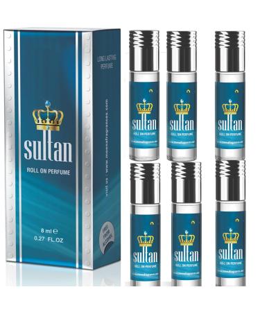 BlueQueen Sultan Roll On Perfume Alcohol Free Long Lasting Jasmine Perfume for Women and Men | Hypoallergenic Travel Size Jasmine Oil Perfume Roll On - 8Ml - Pack of 6 - Buy Online on GoSupps.com