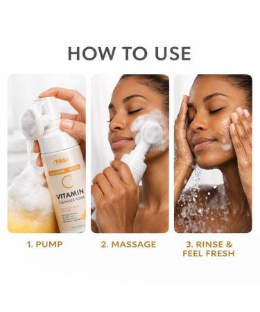 IYASA Vitamin C Foaming Face Cleanser Gentle Daily Mousse With Amino Acids & Coconut Cleanser Helps Remove Impurities & Supports Smoother-Feeling Skin Suitable for Melanin-Rich Skin 150 ml - Buy Online on GoSupps.com