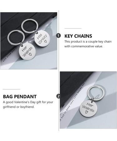 Coheali Valentine's Day Key Trailer Pair Rings - Men's Gifts | Stainless Steel Key Holders for Couples | 3-Piece Set - Buy Online on GoSupps.com