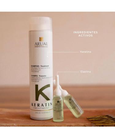 Arual Keratin Shampoo Pack 251 ml + Ampoules 8U - Buy Online on GoSupps.com