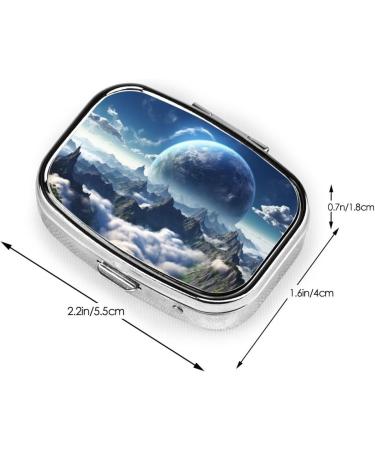 Fantasy Earth 2 Compartment Pill Case - Cute Travel Pill Organizer & Purse Pill Box for Gifts - Buy Online on GoSupps.com
