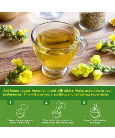 Mullein Tea Bags - Natural Lung Cleanse and Respiratory Support - 40 Caffeine-Free Tea Bags - Buy Online on GoSupps.com
