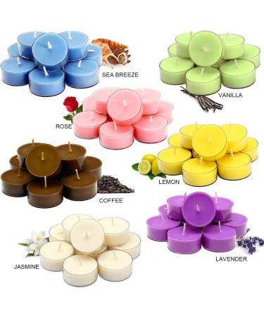 DEYBBY Lavender Scented Soy Wax Tealight Candles Bulk - Aromatherapy for Stress Relief, Relaxation | Long Lasting Clear Cup - 12 Pack - Buy Online on GoSupps.com
