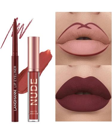 12-Piece Matte Liquid Lipstick & Lipliner Set - Long-Lasting, Waterproof Nude Lip Makeup Gift for Women - Red Lifter Lip Gloss - Set A - Buy Online on GoSupps.com