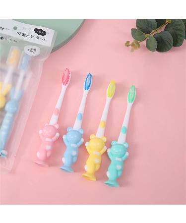 YUECI Children's Toothbrush - Soft Bristles Cartoon Design for Ages 3-12 | Bear & Rabbit Multi-Color 4-Pack - Buy Online on GoSupps.com
