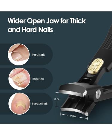 DUAIU Self-Locking Nail Clippers for Thick Nails - Ergonomic Toenail Clippers with Catcher for Seniors - Manicure Pedicure Gift for Men and Women - Buy Online on GoSupps.com