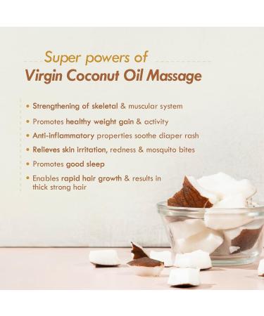 Nat Habit 100% Pure Virgin Coconut Baby Oil - Chemical & Preservative Free Enriched with Vitamin E & Omega-3 200ml for Baby Skin & Hair - Buy Online on GoSupps.com