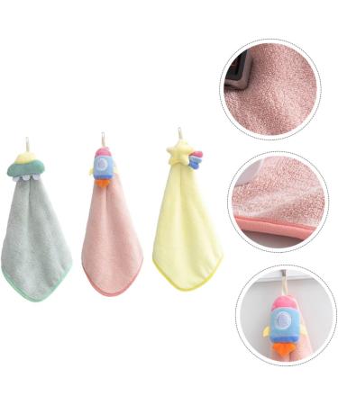 Beavorty 3pcs Infant Terry Cloth Wash Cloths - Absorbent Baby Towels for Bath and Face - Cartoon Hanging Washcloth Set - Buy Online on GoSupps.com