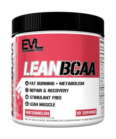 Evlution Nutrition LeanBCAA, BCAA’s, CLA and L-Carnitine, Stimulant-Free, Recover and Burn Fat, Sugar and Gluten Free, 30 Servings (Watermelon)