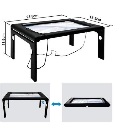 Portable Magnifying Glass Magnifying Glass Hands Free Full Page Magnifier Led Lighted Foldable 2.5X Atmosphere - Buy Online on GoSupps.com