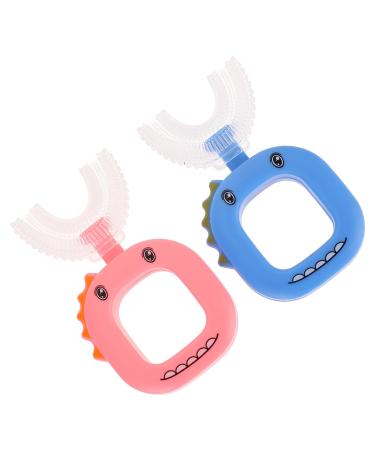 Minkissy U-shaped toothbrush for children birth control delightful U-toothbrushes Accessories toothbrushes training toothbrush child manual cartoon accessories 2 pieces