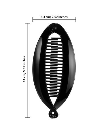 Buy 4-Piece Banana Clips & Fish Comb Combs | Wide Tortoise Kamm Hair Clips for Women - Black Gradient & Brown - 14 cm Long - Buy Online on GoSupps.com