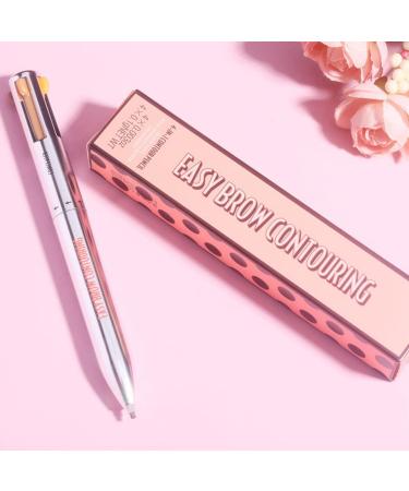 Eyebrow Contour Pen 4 in 1 Long Lasting Rotate Defining Highlighting Brow Pencil Black Brown eyebrow contour pen 3# Black Brown - Buy Online on GoSupps.com