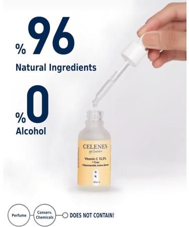CRX NORDIC AB Celenes by Sweden Facial Serum 125 Vitamin C Oat Extract Niacinamide Prevention + Moisturizing Alcoholfree Fragrancefree Parabenfree Moisturizing & Clarifying 30ml - Buy Online on GoSupps.com