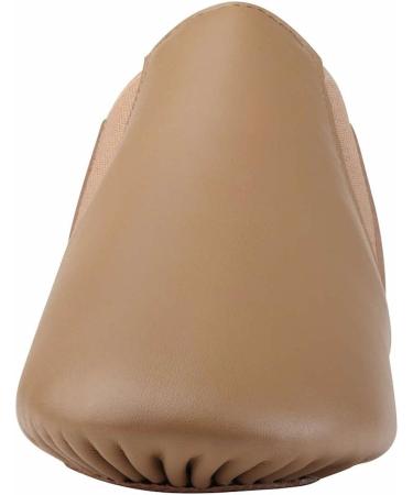 Dynadans Unisex Leather Slip-on Jazz Dance Shoes - Brown, Size 9.5 Women/9 Men - Buy Online on GoSupps.com