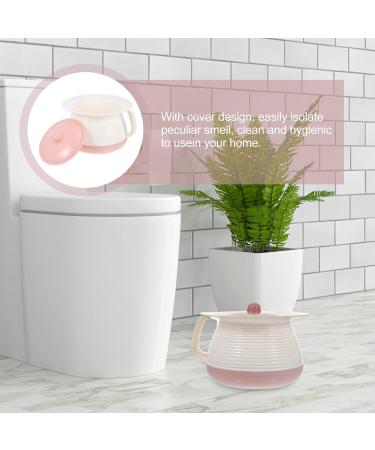 Housoutil 1PC Chamber Pot with Lid Bedpan Bedside Urinal Bottle with Cover and Handle Bed Pan Urine Bucket to Suitable for Household Pregnant Kids Elderly Adults (Pink) - Buy Online on GoSupps.com