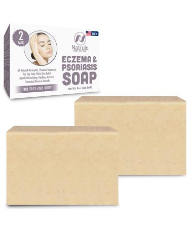 Eczema Soap Bar for Face and Body All Natural Dermatitis, Psoriasis Solution for Dry Itchy Flaky Skin Relief Gentle Detoxifying, Anti-Itch, Cleansing Skincare Remedy Eczema Soap Bar Made in USA