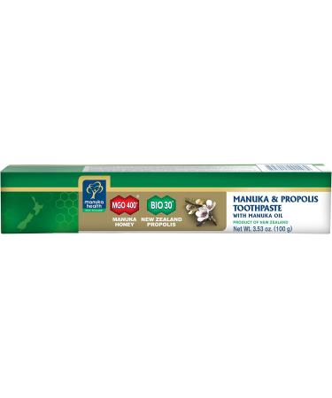 Manuka Health Manuka & Propolis Toothpaste with Manuka Oil - 3.53 oz (100g) for Natural Oral Care - Buy Online on GoSupps.com