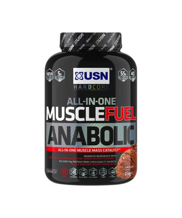 USN Muscle Fuel Anabolic Chocolate All-in-one Protein Powder Shake (2kg): Workout-Boosting Anabolic Protein Powder for Muscle Gain Chocolate 2 kg (Pack of 1)