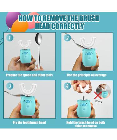 Kids Electric Toothbrushes  U Shaped Ultrasonic Automatic Toothbrush with 1 Brushing Heads  3 Ultrasonic Modes Toddler Toothbrush IPX7 Smart Timers Best Gift for Kids Age 2-6 (Pig-Blue) Pig-blue-2-6 - Buy Online on GoSupps.com