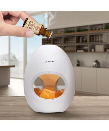 Aroma Diffuser & Himalayan Salt Crystal Lamp 250ml - 6 Hour Ultrasonic Humidifier LED Light Ionizer & Fragrance Oil for Aromatherapy - International Shipping - Buy Online on GoSupps.com