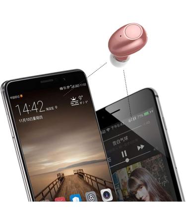 NVAHVA Single Bluetooth Earpiece - 10 Hrs Playtime Mini Wireless Headphone in Pink (Rose Gold) - Hands-Free Car Earphone for iOS Android Smart Phones - Buy Online on GoSupps.com
