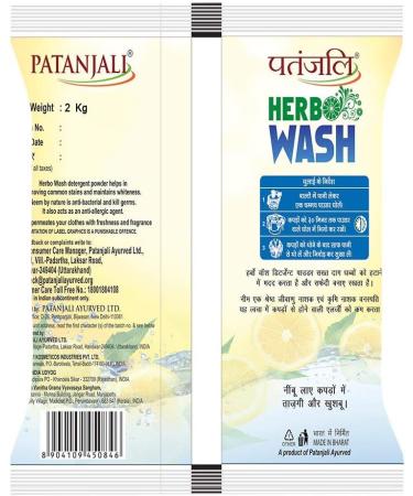 Patanjali Herbo Wash Detergent Powder - 2 kg | Eco-Friendly Laundry Detergent for International Shipping - Buy Online on GoSupps.com
