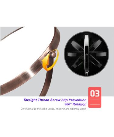 DADEA Double Sided Mirror Make Up Mirror with Stand 7in Large Cosmetic Mirror Fingerprint Prevention Double Side Hd 3x Magnified Vintage Mirror for Women Dressing and Beauty. - Buy Online on GoSupps.com