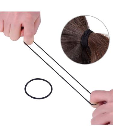 100 Pack Black Hair Elastics Hair Ties Ponytail Holders - 1.97x0.1 Inch - Small Elastic Hair Bands - Buy Online on GoSupps.com