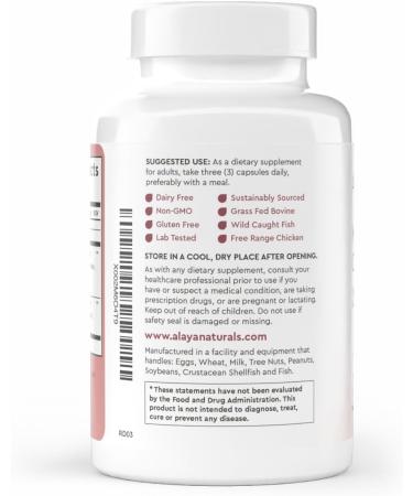 Alaya Naturals Hydrolyzed Multi Collagen Peptides Protein Capsules - Type I, II, III, V, X Grass-Fed Bovine, Chicken, Marine Collagen Supplement with MSM + GC (Capsules - 120 Count) - Buy Online on GoSupps.com