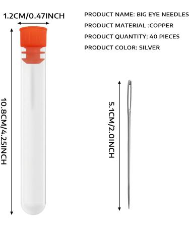 BLMHTWO 40-Piece Large Eye Needles Set with Clear Bottle - 51mm Tapestry Needle Yarn Needles for Jewelry Making & Crochet Projects - Buy Online on GoSupps.com