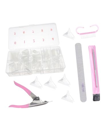 DOITOOL 3 Boxes Nail Art Box Acrylic Nail Tools DIY Nail Tips Nail Kit Clear Nails Stiletto Nails Fake Nail Plate Transparent Nail Tips Kit De Manicura Plastic Products