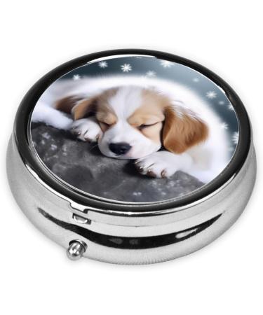 Sleeping Dog Portable Metal Pill Box - Mini 3-Compartment Travel Essential for Small Pills - Buy Online on GoSupps.com