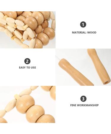 Healifty Handmade Wooden Body Massager - Back Roller for Muscle Relief | 1pc (Beige) - Buy Online on GoSupps.com